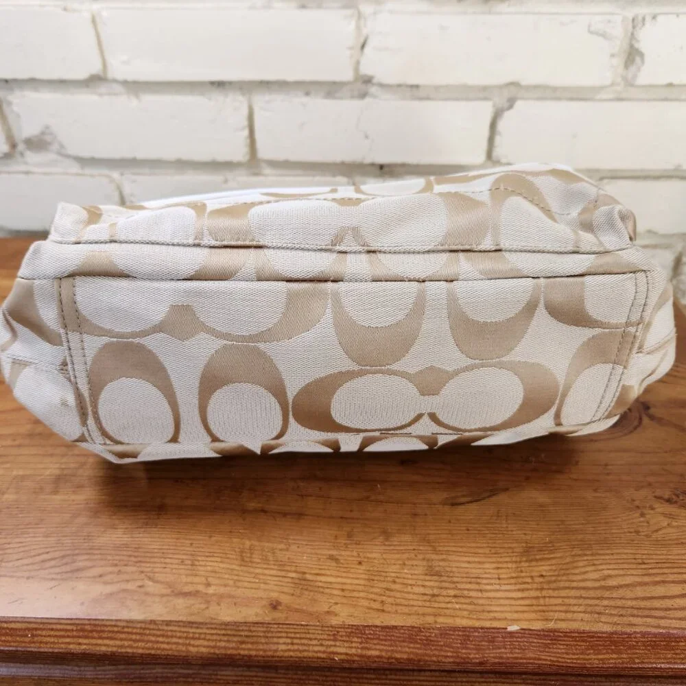 Coach Kyra Signature Khaki Messenger Shoulder Bag Purse